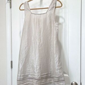 - C&C California Sleeveless Artesian  100% Linen Embroderied Midi Dress Small